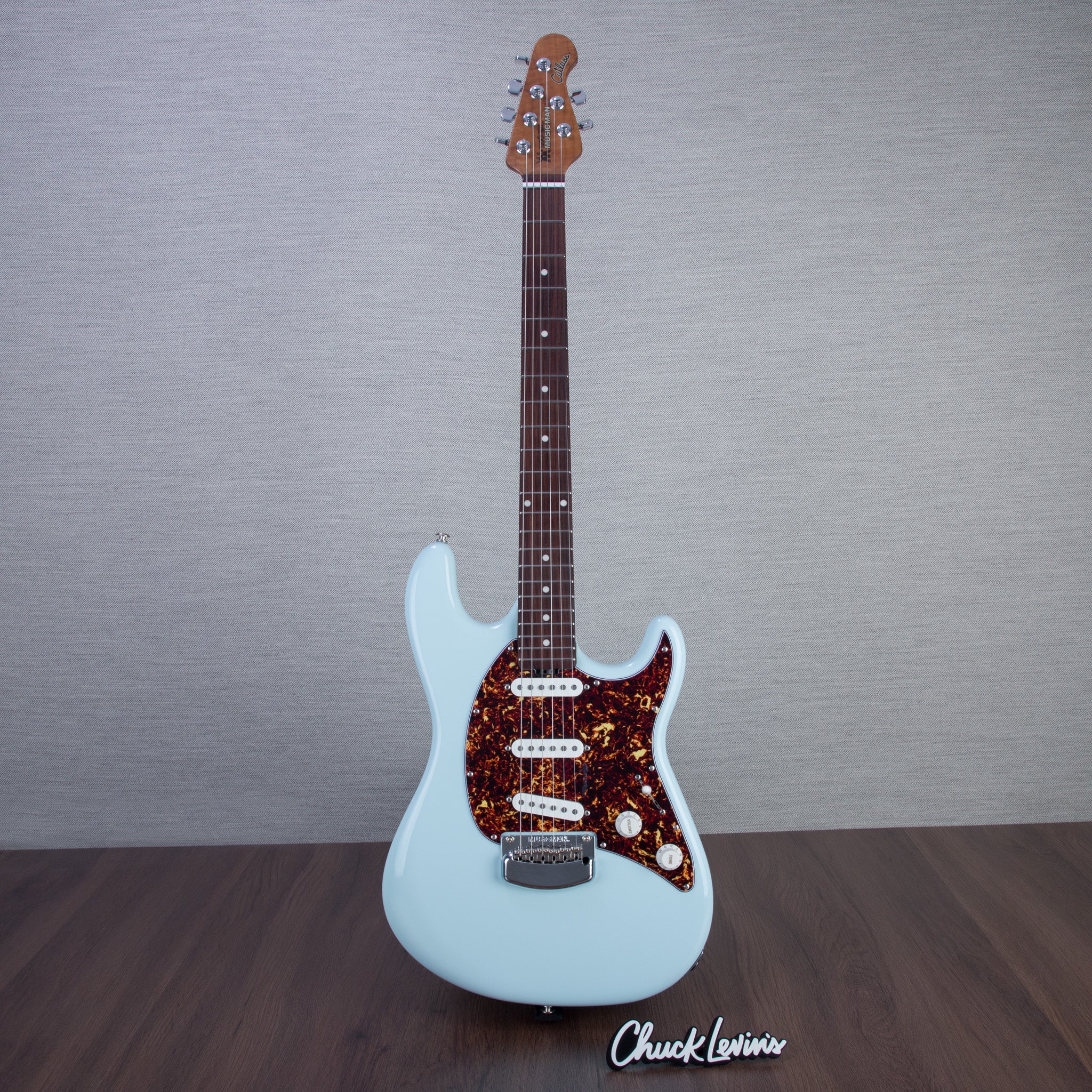 Music Man Cutlass SSS Trem Electric Guitar - Powder Blue – Chuck