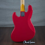 Fender Custom Shop 1963 Jazz Bass Journeyman Relic Electric Bass - Aged Fiesta Red - #CZ565655