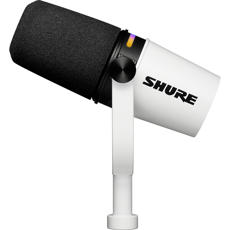 Shure MV7+-W with Earbuds Podcasting Bundle - White