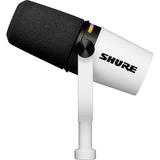 Shure MV7+-W with Earbuds Podcasting Bundle - White