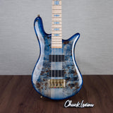Spector Euro 4 LT Poplar Burl Over Ash Electric Bass Guitar - Faded Light Blue Gloss - CHUCKSCLUSIVE - #]C121NB23305