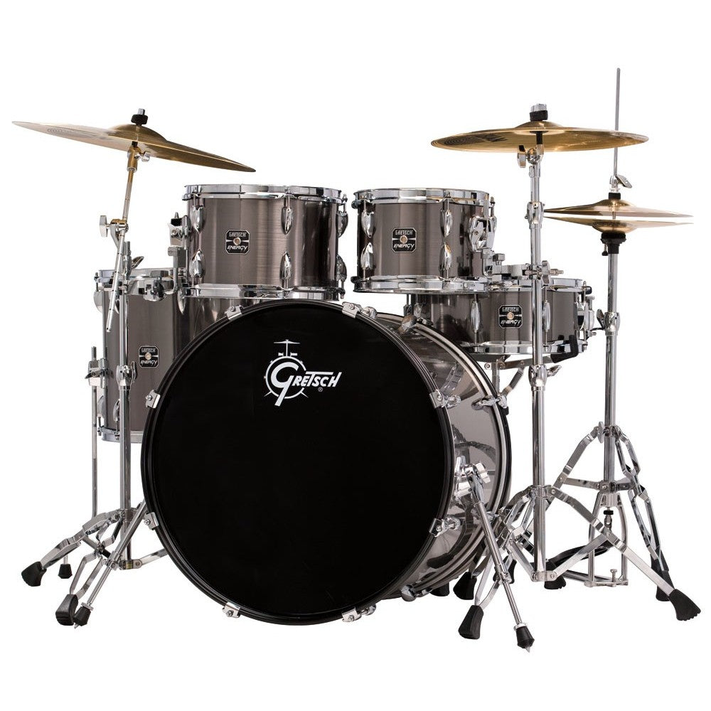Gretsch Drums Energy 5 Piece Shell Pack with Planet Z Cymbal Set - Brushed Grey