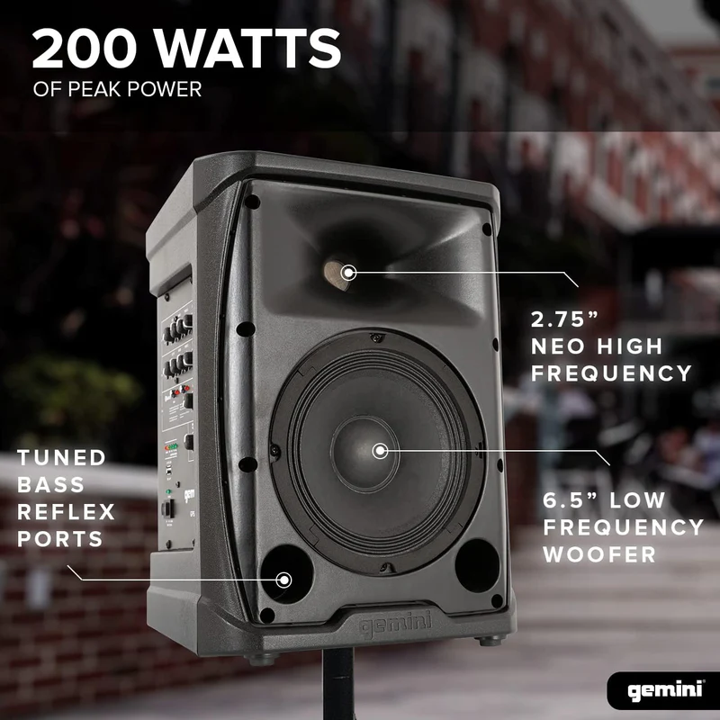 Gemini GPSS-650 Portable Professional PA System