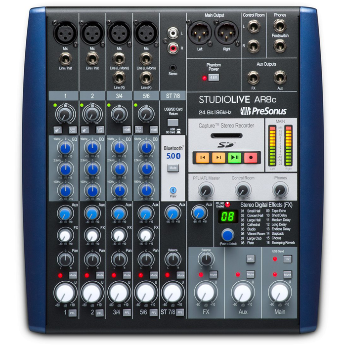 PreSonus StudioLive AR8c 8-Channel Hybrid Mixer and Audio Interface - New
