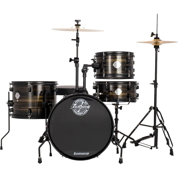 Ludwig Pocket Kit Complete 4-Piece Beginners Drum Set - Bronze Swirl