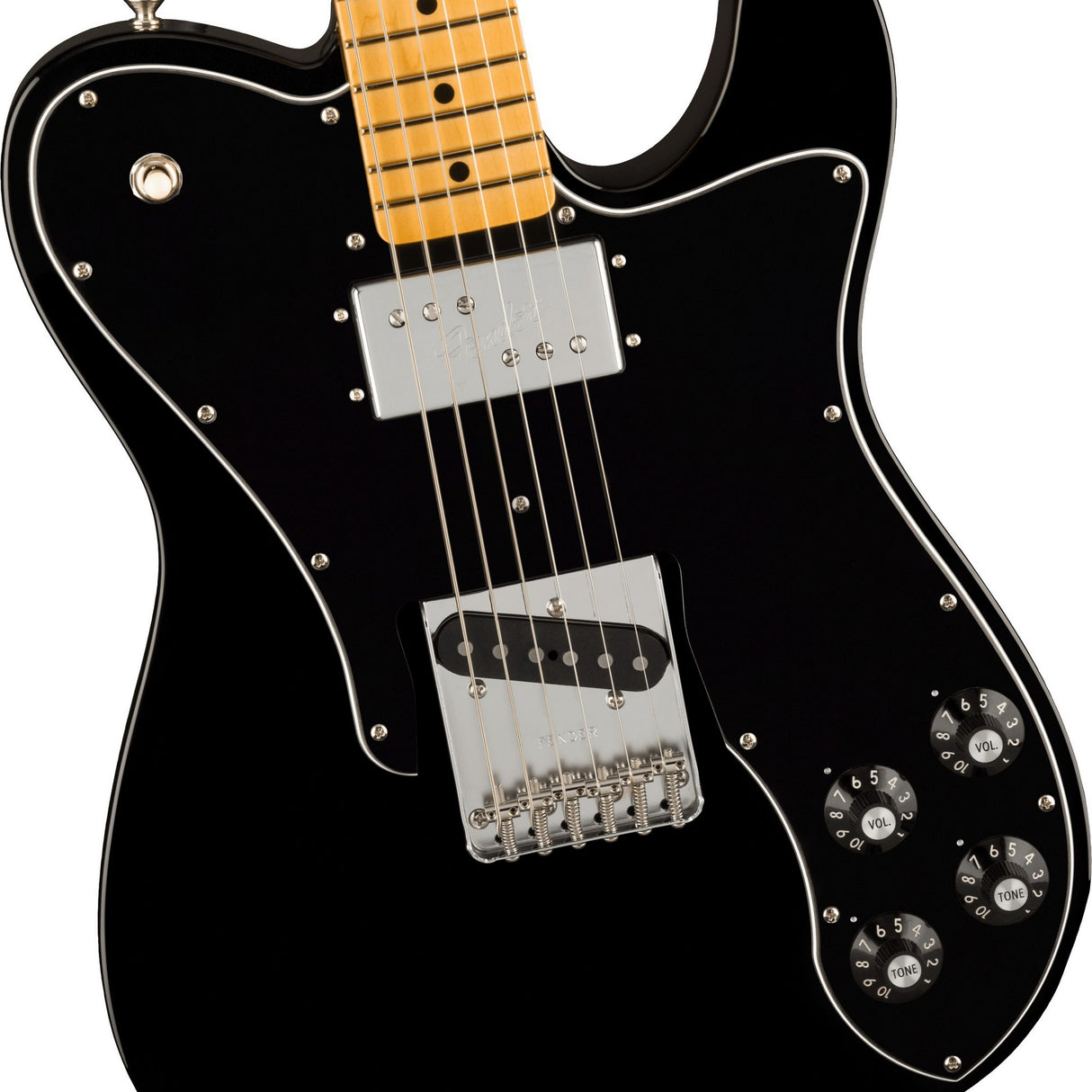 Fender American Vintage II 1977 Telecaster Custom Electric Guitar - Maple Fingerboard, Black - Mint, Open Box