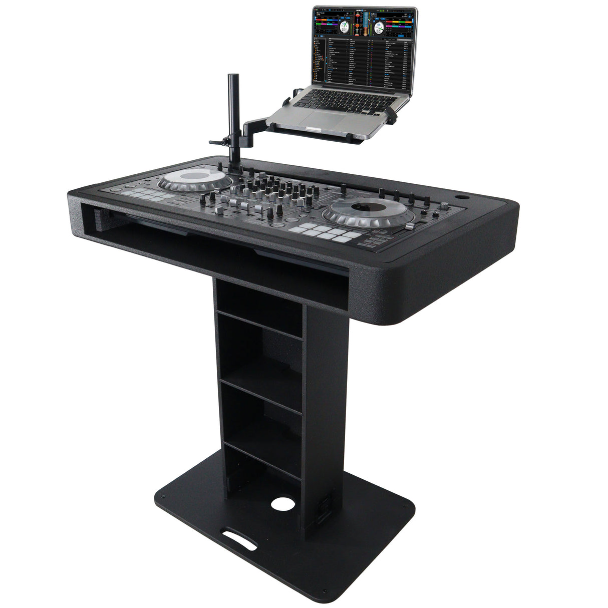 ProX XZF-DJCTBL Control Tower DJ Podium for Pioneer DDJ-REV7 XDJ-XZ FLX10 RANE Four - Black Finish