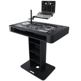 ProX XZF-DJCTBL Control Tower DJ Podium for Pioneer DDJ-REV7 XDJ-XZ FLX10 RANE Four - Black Finish