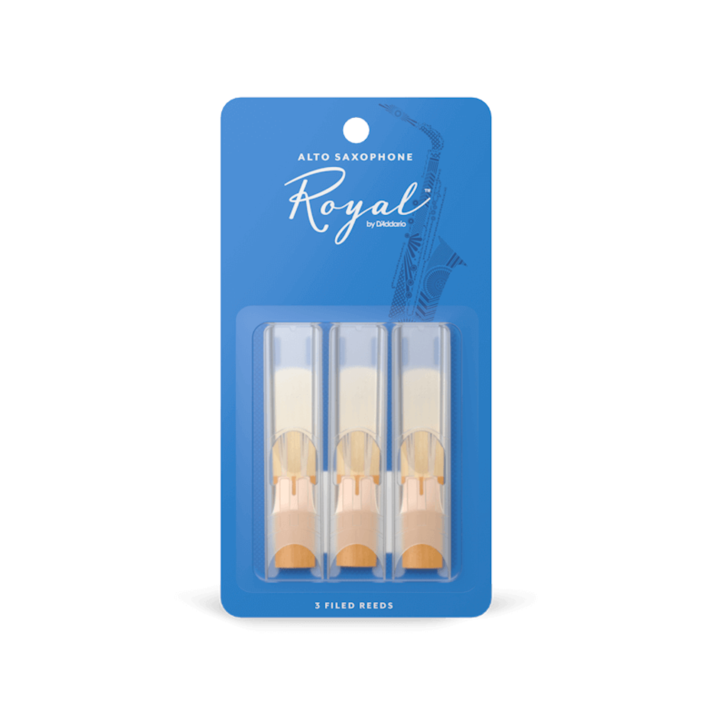 D'Addario RJB03 Royal Filed Alto Sax Reed 3-Pack - New,1.5