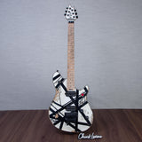 EVH Custom Shop Special Edition Wolfgang Stripes Electric Guitar - White/Black Stripes - #WG17610A