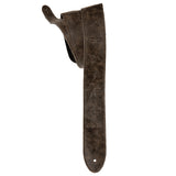 PRS Embossed Birds 2-Inch Leather Strap - Worn Black