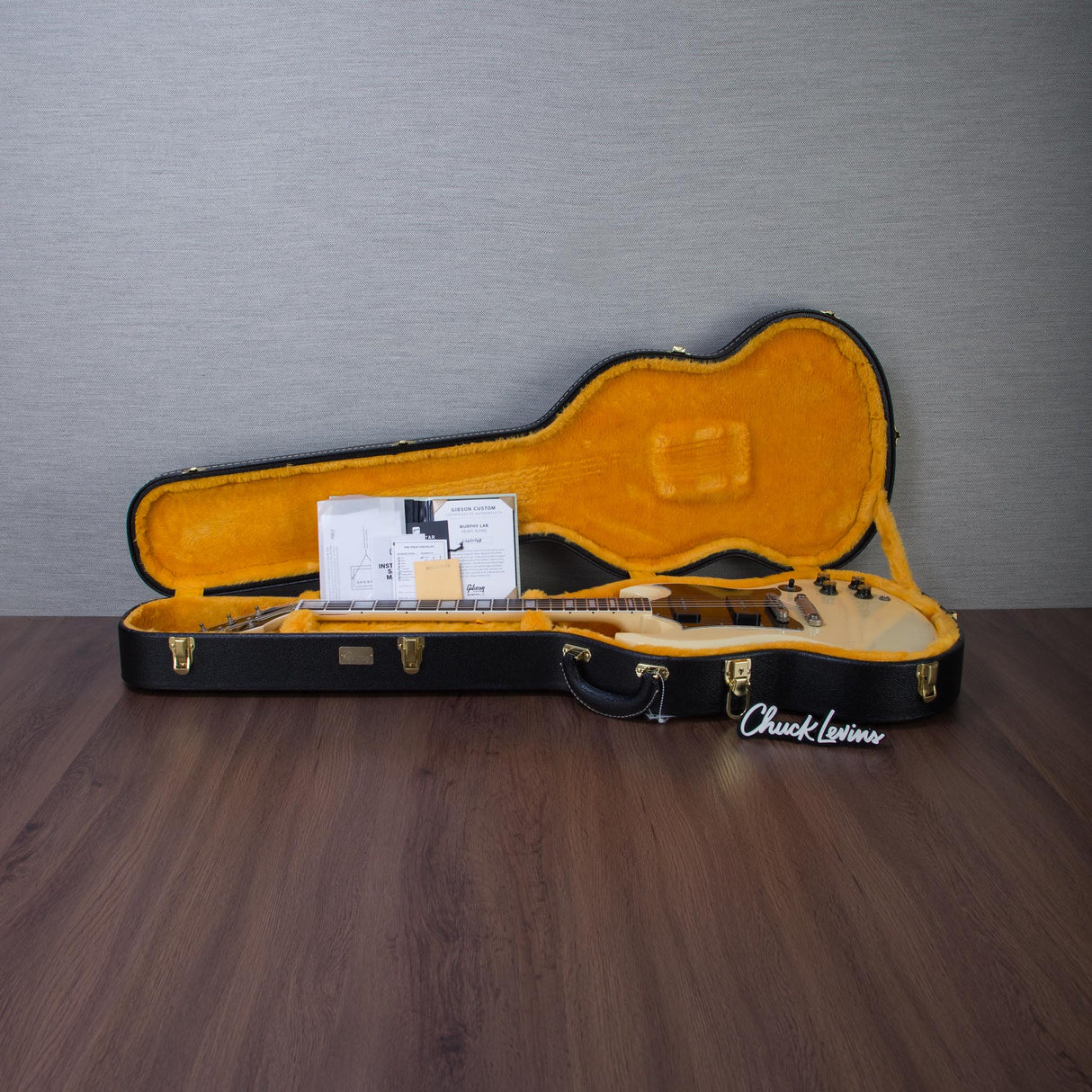 Gibson Custom Shop Murphy Lab SG Custom P-90 Batwing Electric Guitar - Heavy Aged White - #CS601068