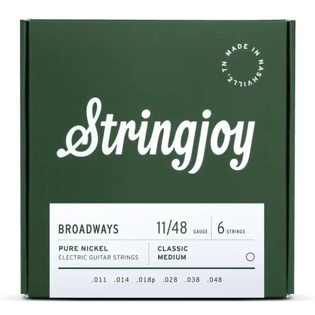 Stringjoy Broadways Pure Nickel Electric Guitar Strings - Classic Medium Gauge (.011-.048)