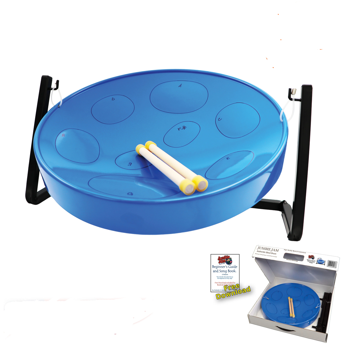 Jumbie Jam Table Top Steel Drum Kit - Blue Pan