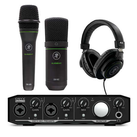 Mackie Onyx 2x2 Producer Bundle with Mics and Headphones
