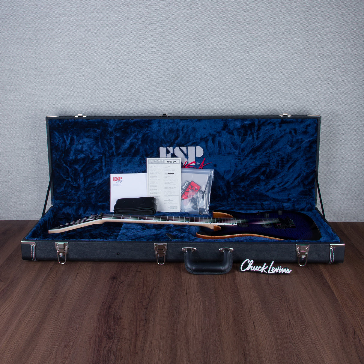 ESP USA M-II DX Electric Guitar - Dark Blue Sunburst - #US24203 - Mint, Open Box