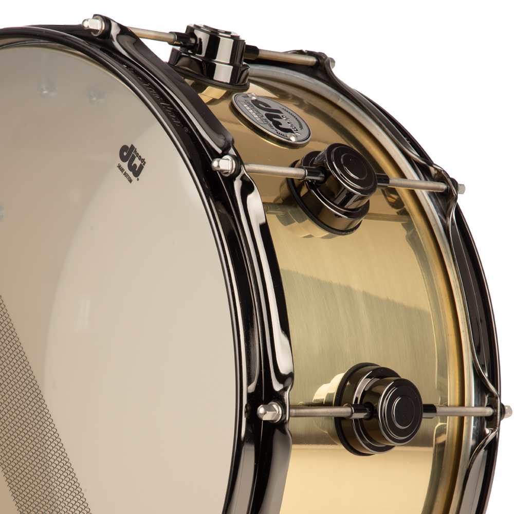 DW Collectors Series 6.5x14 Vintage Bell Brass Snare Drum - Black Nickel Hardware