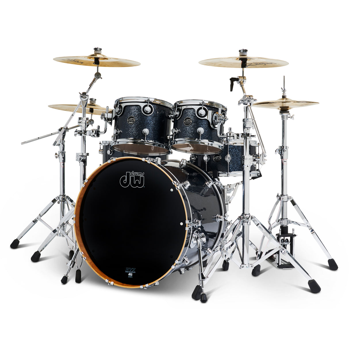 Drum Workshop Limited Edition Cherry Performance 4-Piece Shell Pack - Black Sparkle