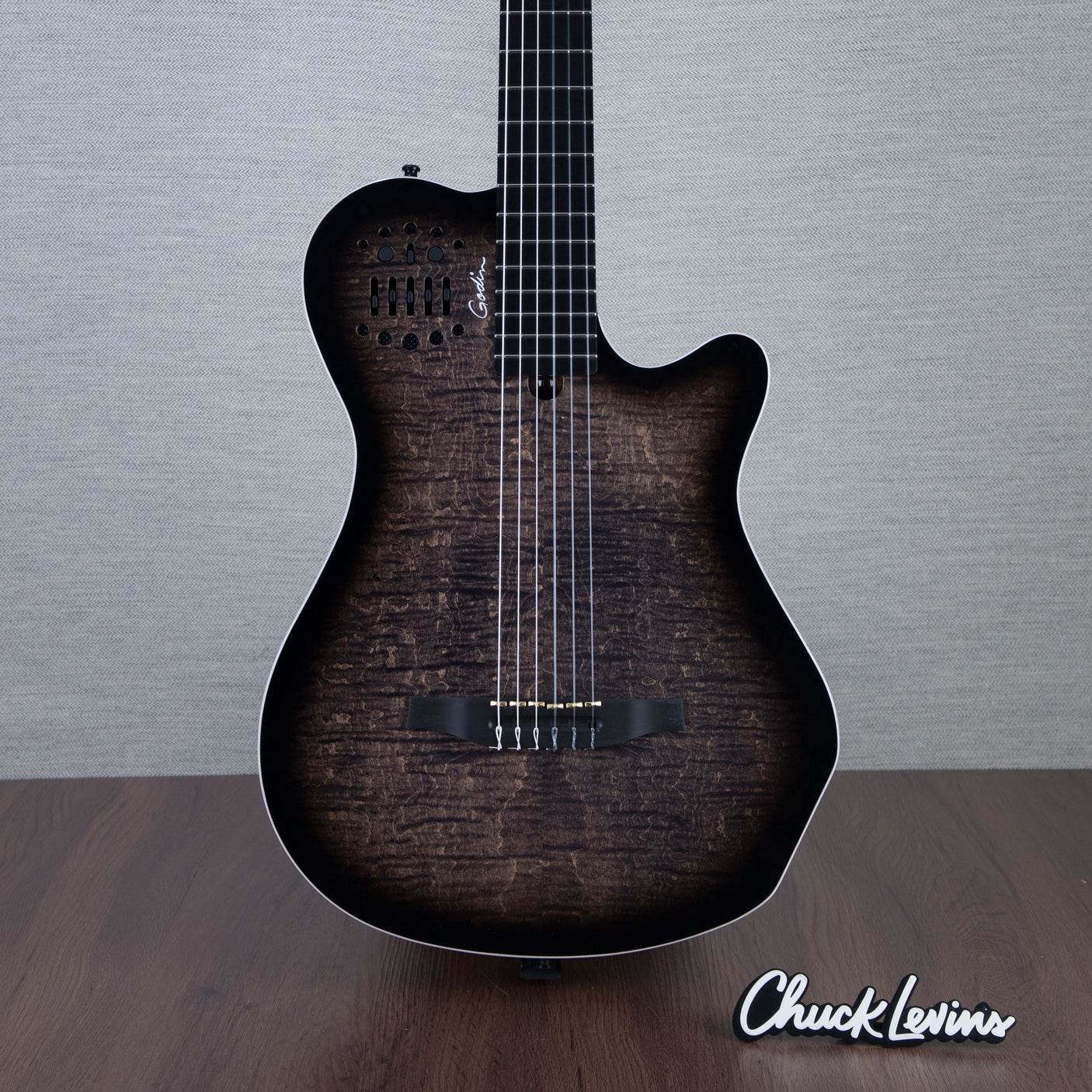 Godin MultiAc Grand Concert SA Nylon String Acoustic-Electric Guitar - Trans Black - CHUCKSCLUSIVE - #25311335