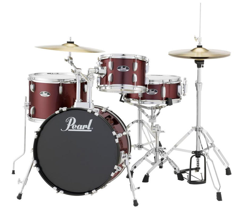 Pearl Roadshow Complete 4-Piece Drum Set With Hardware and Cymbals - Charcoal Metallic - New,Charcoal Metallic