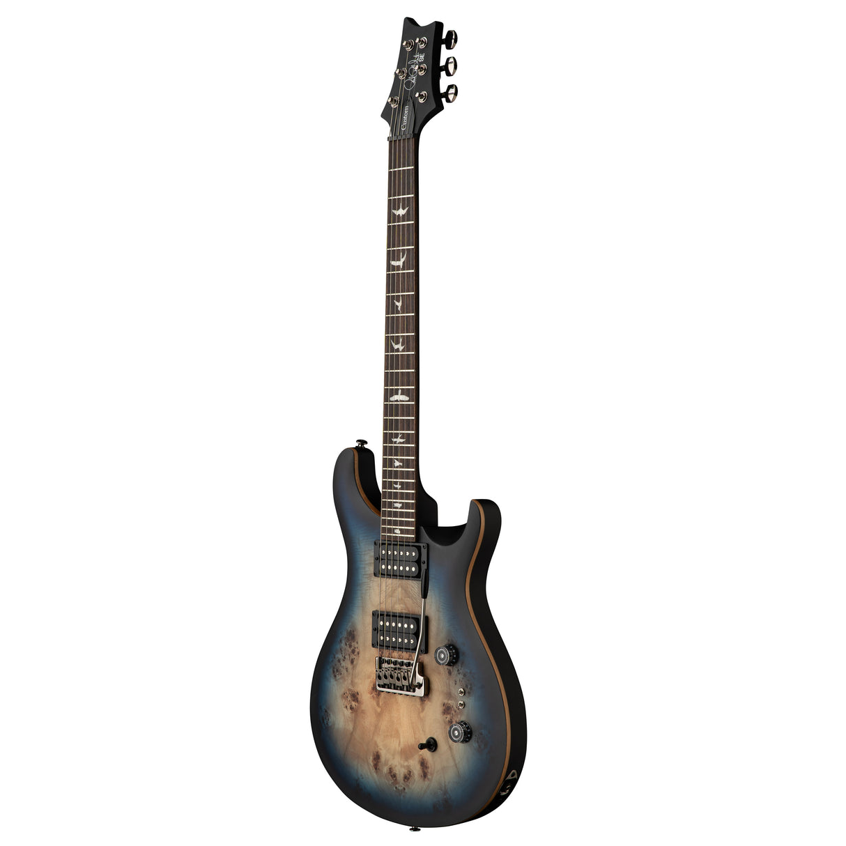 PRS SE Limited Edition "Exotic" Custom 24-08 Poplar Burl Electric Guitar - Lake Blue Midnight Burst