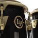 Latin Percussion Junior Conga Set - Black Wood With Gold Hardware - Preorder