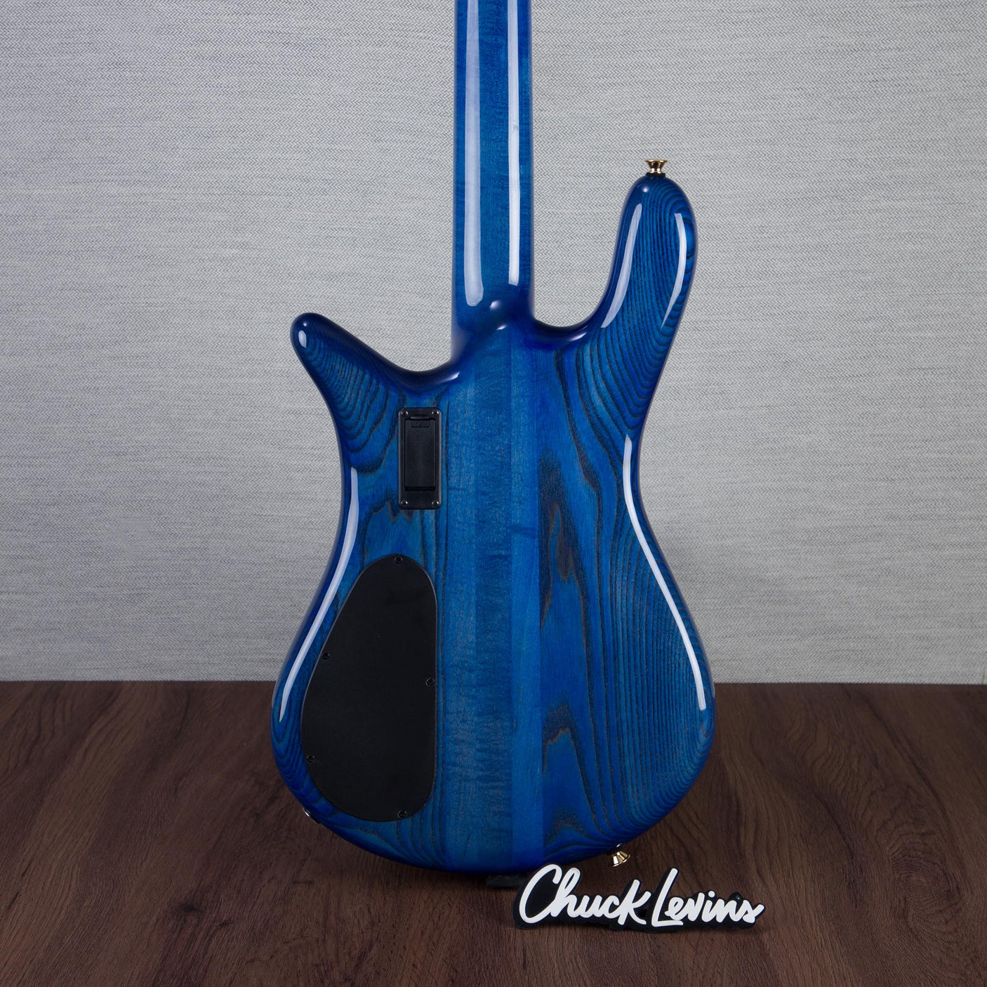 Spector Euro 4 LT Poplar Burl Over Ash Electric Bass Guitar - Faded Light Blue Gloss - CHUCKSCLUSIVE - #]C121NB23311
