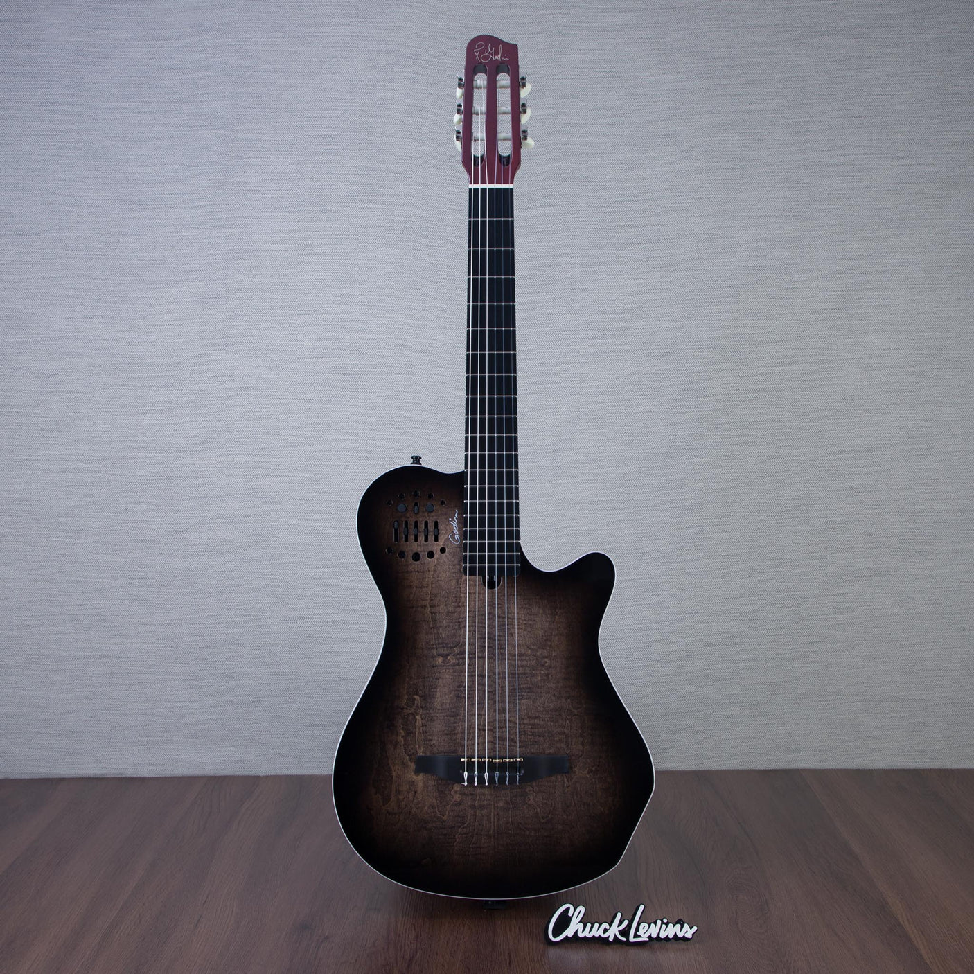 Godin MultiAc Grand Concert SA Nylon String Acoustic-Electric Guitar - Trans Black - CHUCKSCLUSIVE - #25313624