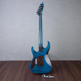 ESP Custom Shop Exhibition EXL M-II DX FR Electric Guitar - Sea Serpent Blue / Sunset Coast - #E3041252