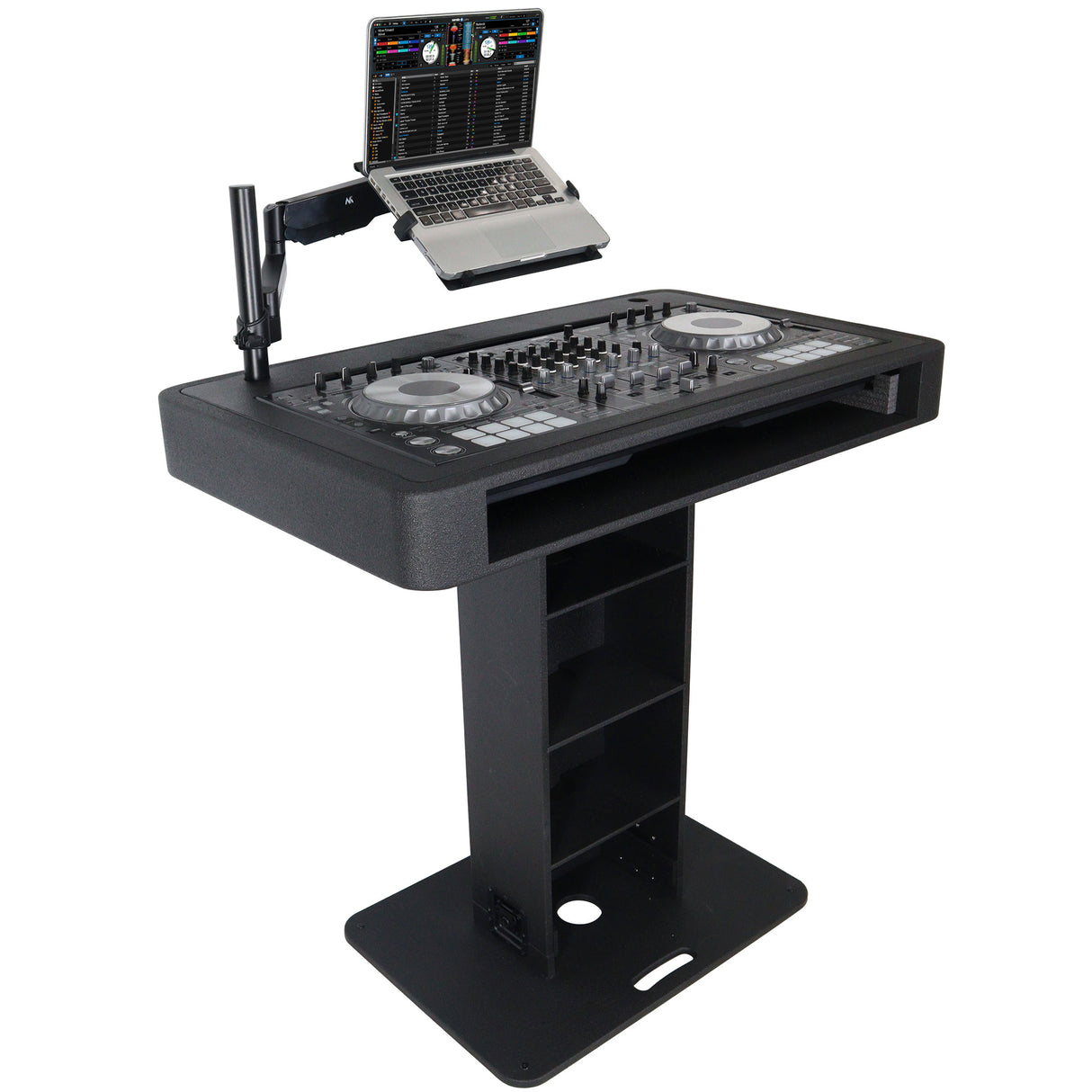 ProX XZF-DJCTBL Control Tower DJ Podium for Pioneer DDJ-REV7 XDJ-XZ FLX10 RANE Four - Black Finish