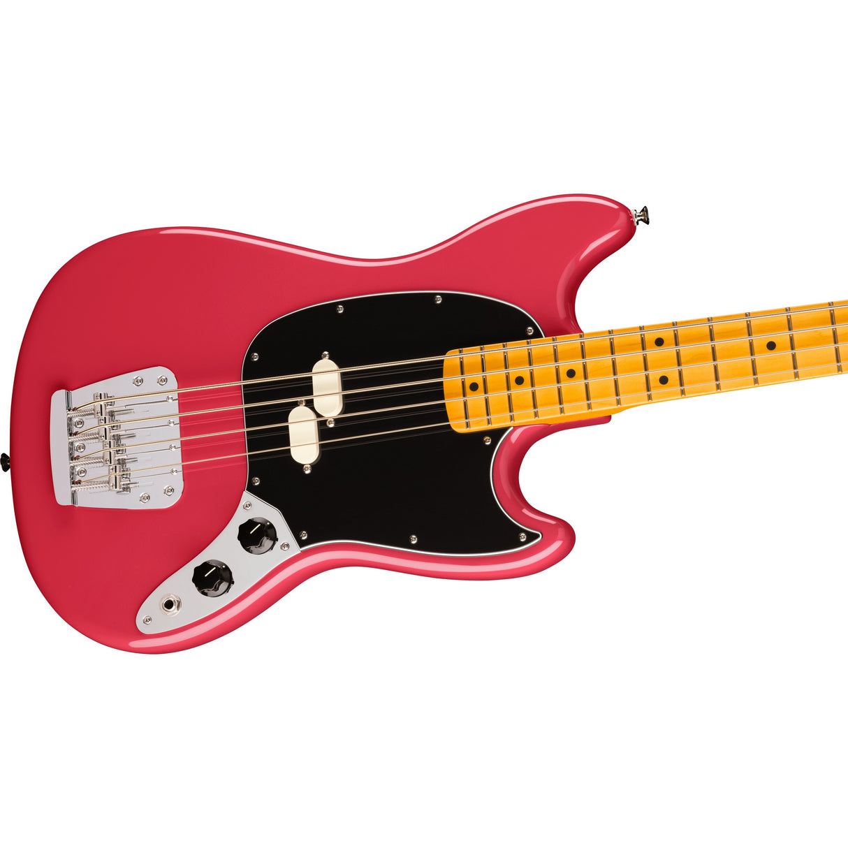 Fender American Professional Classic Mustang Electric Bass Guitar, Maple Fingerboard - Faded Dakota Red