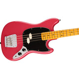 Fender American Professional Classic Mustang Electric Bass Guitar, Maple Fingerboard - Faded Dakota Red