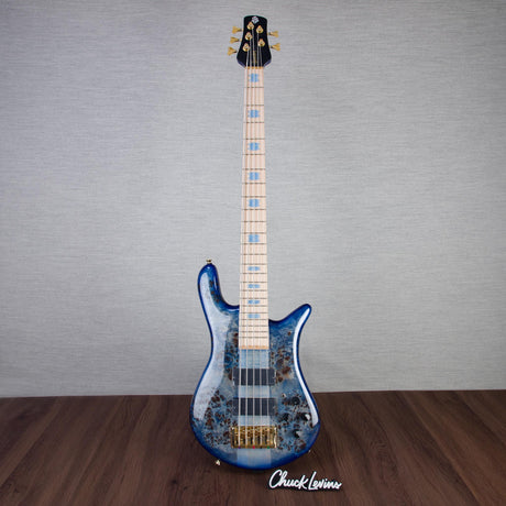 Spector Euro 5 LT Poplar Burl Over Ash 5-String Electric Bass Guitar - Faded Light Blue Gloss - CHUCKSCLUSIVE - #]C121NB23304