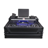 ProX XS-SCLIVE4LTBLATA Flight Style Road Case For Denon SC Live 4 Controller with Laptop Shelf RGB LED 1U Rack Space Black Finish