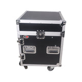 ProX T-12MRSSMK2 12U Vertical Rack Mount Flight Case with 10U Top for Mixer Combo Amp Rack with Caster Wheels