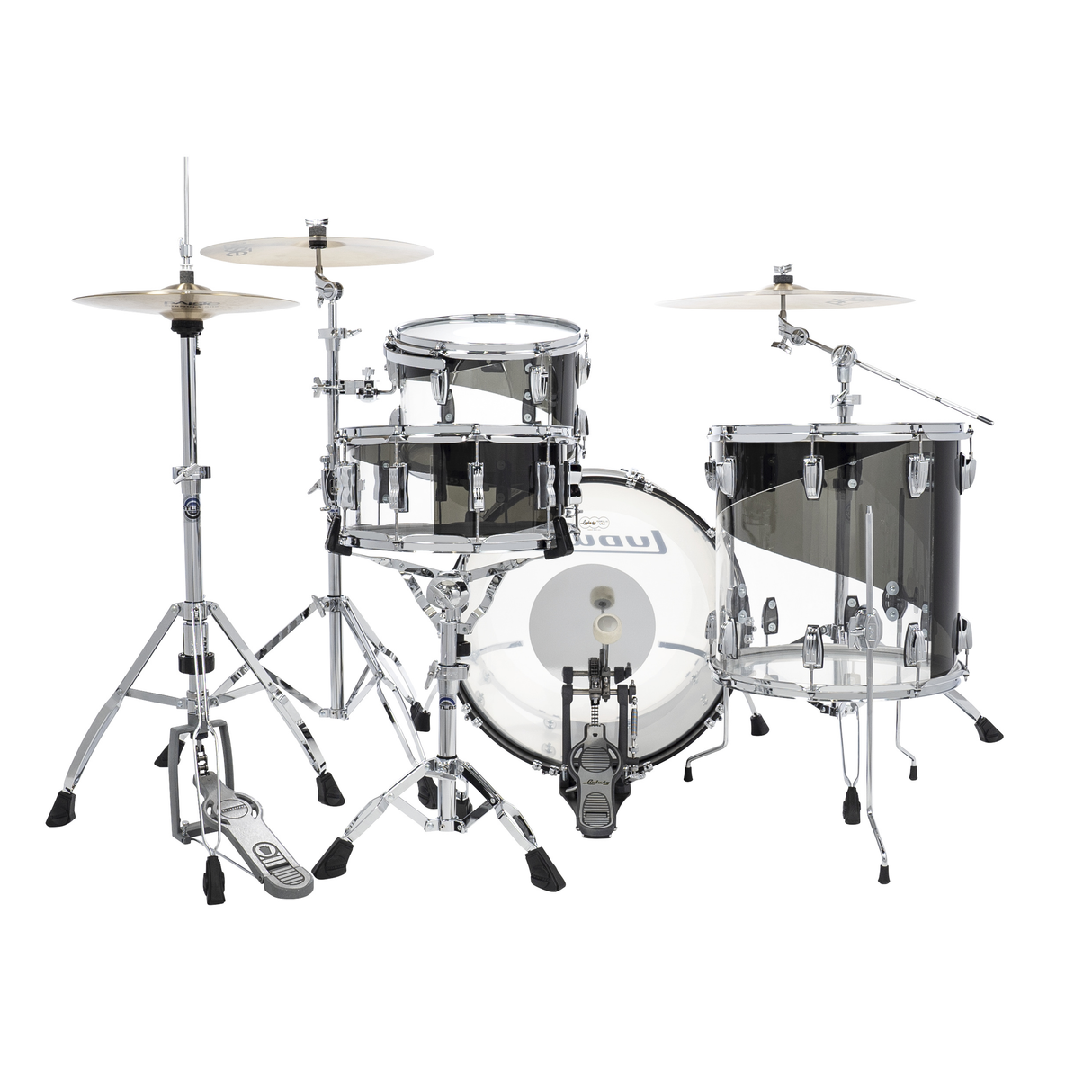 Ludwig VistaLite FAB 50th Anniversary 3-Piece Shell Pack - Black Smoke/Clear