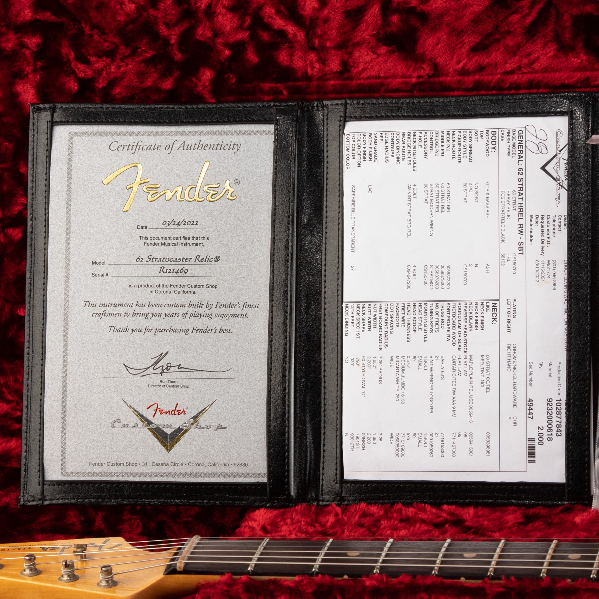 Fender Custom Shop 1962 Stratocaster Heavy Relic - Sapphire Blue