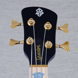 Spector Euro 4 LT Poplar Burl Over Ash Electric Bass Guitar - Faded Light Blue Gloss - CHUCKSCLUSIVE - #]C121NB23243