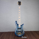 Spector Euro 4 LT Poplar Burl Over Ash Electric Bass Guitar - Faded Light Blue Gloss - CHUCKSCLUSIVE - #]C121NB23284