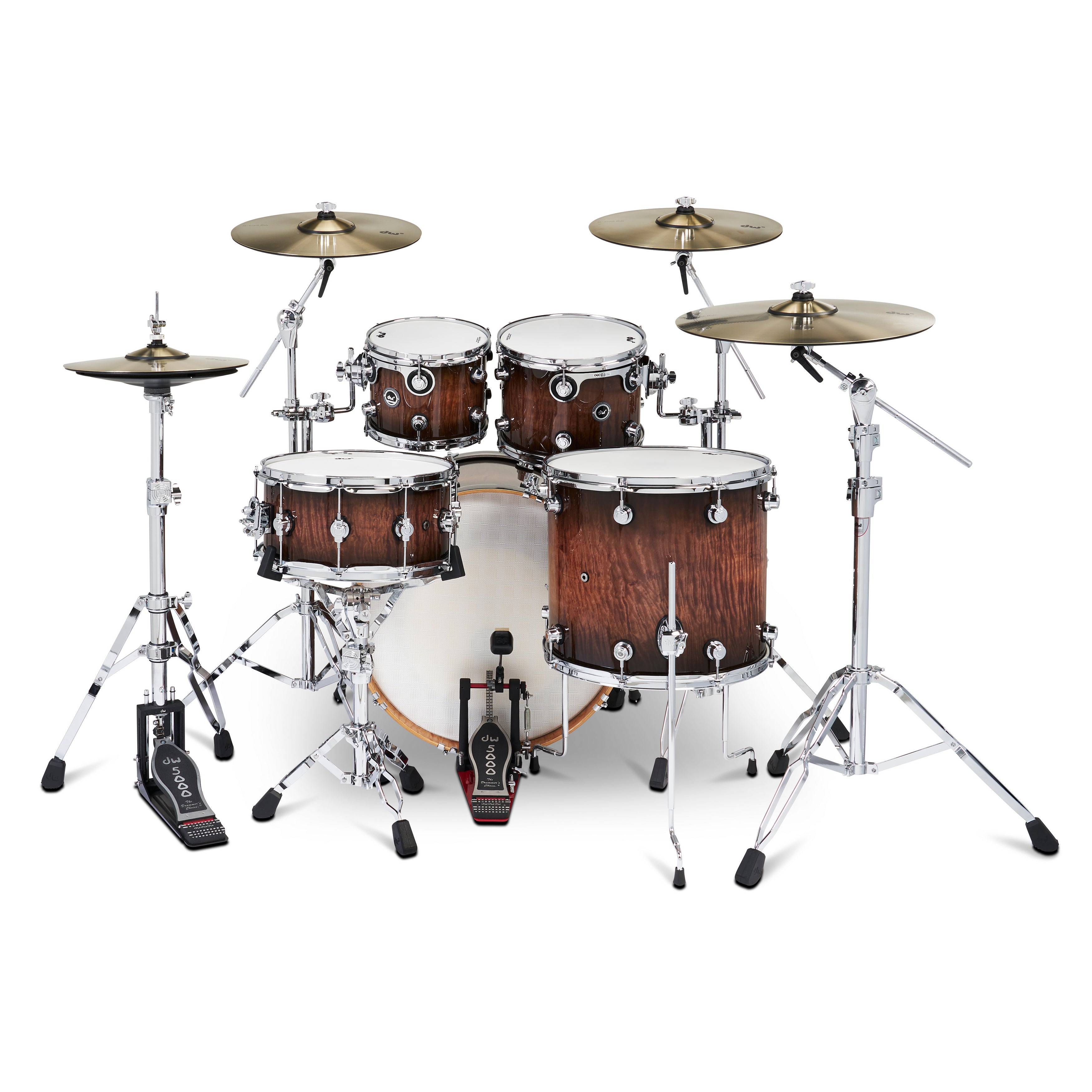 DW DWe 5-Piece Drum Kit Bundle - Exotic Curly Maple Burst – Chuck
