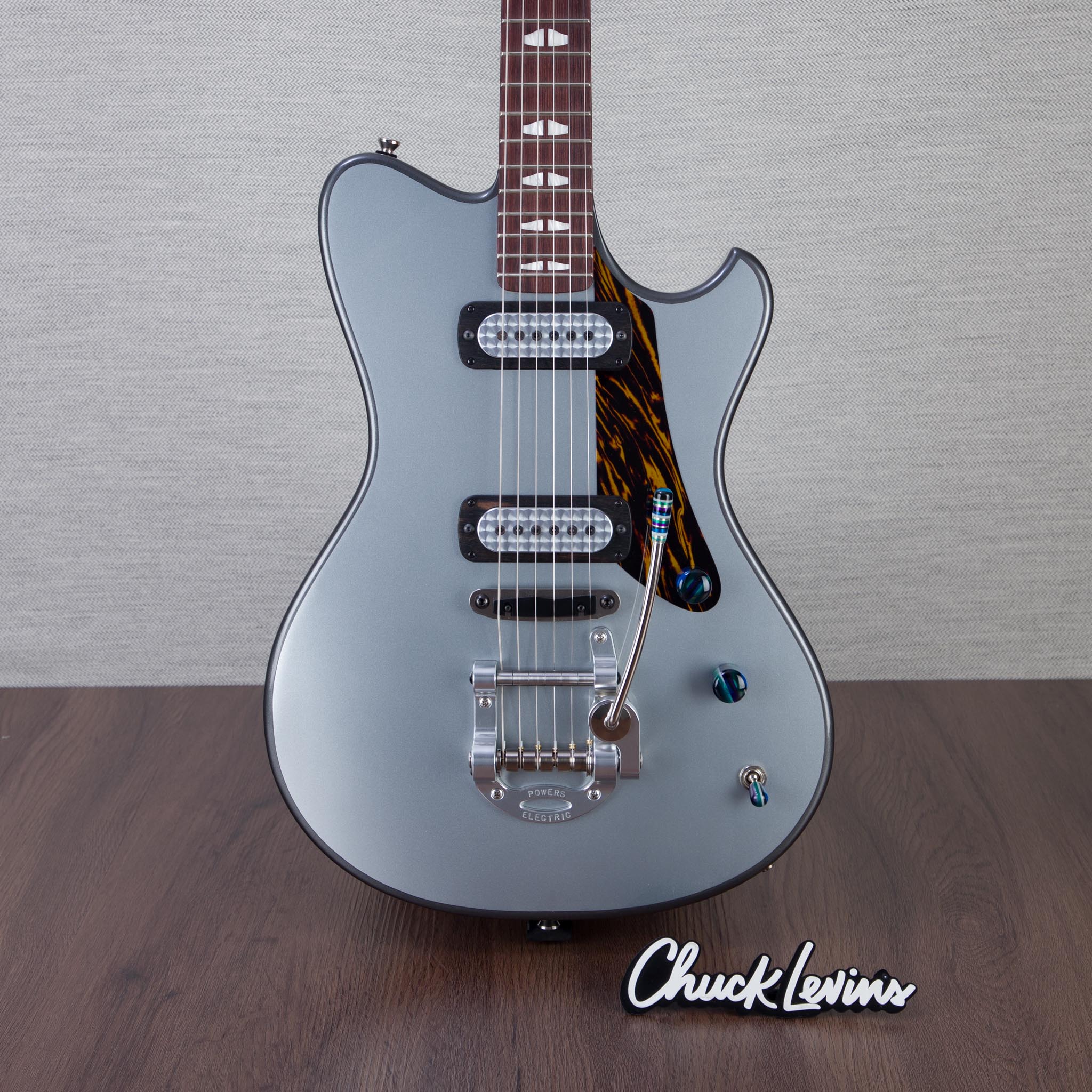 Powers Electric A-Type Electric Guitar - Two Tone Dolomite/Silver