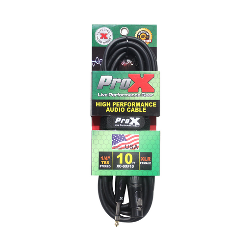 ProX XC-SXF10 Balanced 1/4-Inch TRS to XLR3-F High Performance Audio Cable