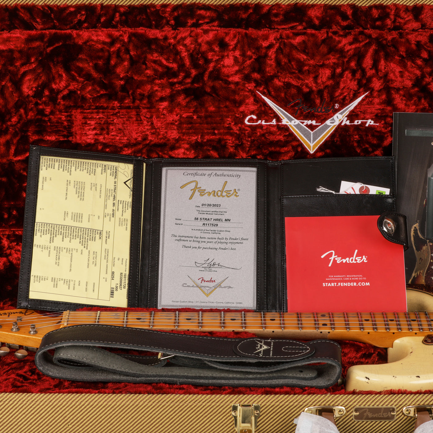 Fender Custom Shop 1956 Stratocaster Heavy Relic Guitar - Aged Vintage White - CHUCKSCLUSIVE - #R117529