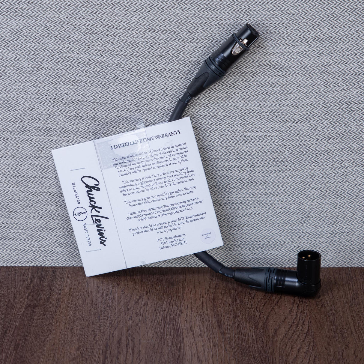 Chuck Levins LGXR-01-WM 1-Foot LGX Cable - Right Angle Male XLR