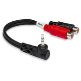 Hosa YRA-167 Y Cables Stereo Breakout Right-Angle 3.5 mm TRS to Dual RCAF Cable