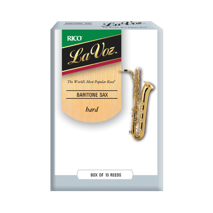 D'Addario RLC10 La Voz Unfiled Baritone Sax Reed 10-Pack - New,Hard