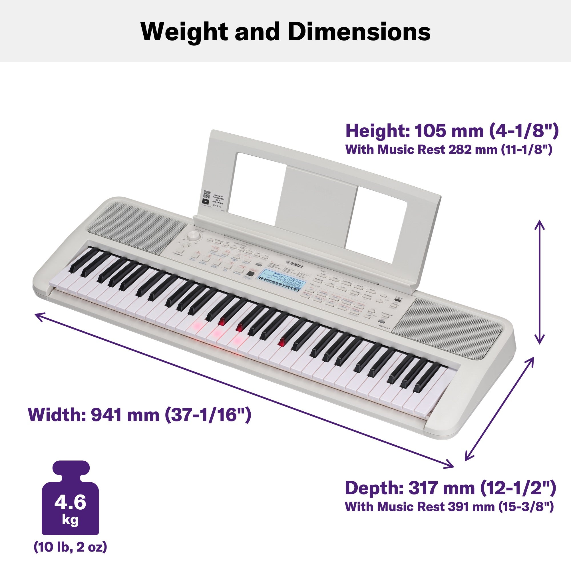 Yamaha EZ-310 61-Key Portable Keyboard with Lighted Keys – Chuck