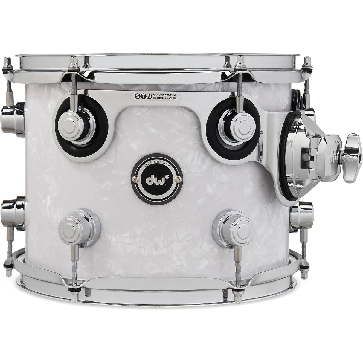 DW DWe 8 x 10-Inch Mounted Tom - White Marine Pearl