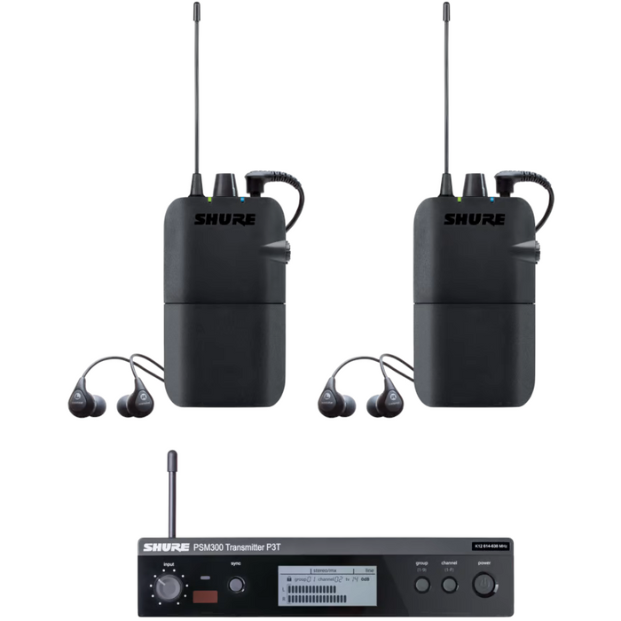 Shure PSM300 P3TR112TW Twinpack Wireless In-Ear Monitor System - J13 Band