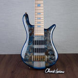 Spector Euro 6 LT Poplar Burl Over Ash 6-String Electric Bass Guitar - Faded Light Blue Gloss - CHUCKSCLUSIVE - #]C121NB23299